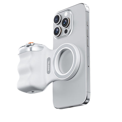 TELESIN Fun Shot MagSafe Telefoon Grip – Camera Handgreep voor iPhone – Ergonomische grip – Magnetische bevestiging – Wit