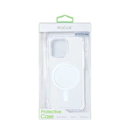 Rixus Anti-Burst – Telefoonhoesje – MagSafe Case – Transparant TPU – iPhone 12 Pro Max