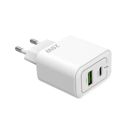 Rixus RXHC20 20W Snellader – USB-C & USB-A Power Adapter – Compacte Oplader – Wit
