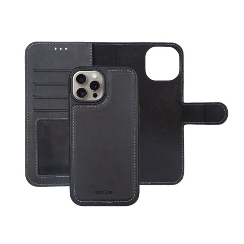 Rixus Duo – Telefoonhoesje – Magnetische Wallet Case – Afneembaar 2-in-1 Design – Zwart – iPhone 16 Pro Max
