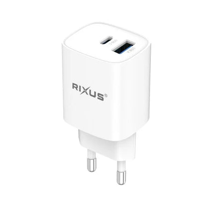 Rixus RX95A 30W USB-C GaN Snellader – PD Power Adapter – Compacte Oplader – Wit