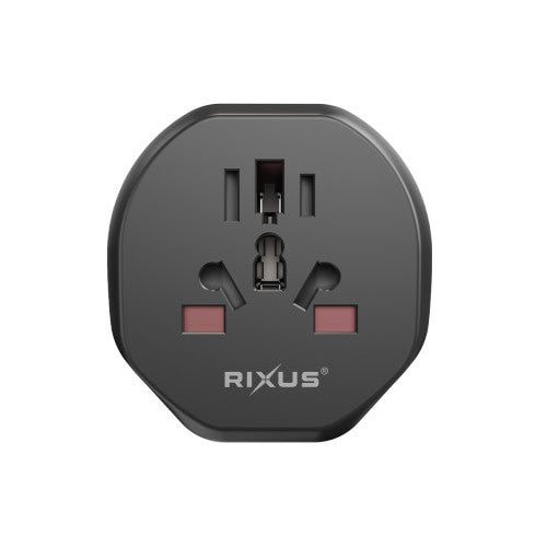 Rixus RXHC27 EU Reisadapter – Wereldstekker Europa – Compacte Travel Adapter – Zwart