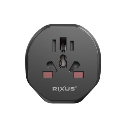 Rixus RXHC27 EU Reisadapter – Wereldstekker Europa – Compacte Travel Adapter – Zwart