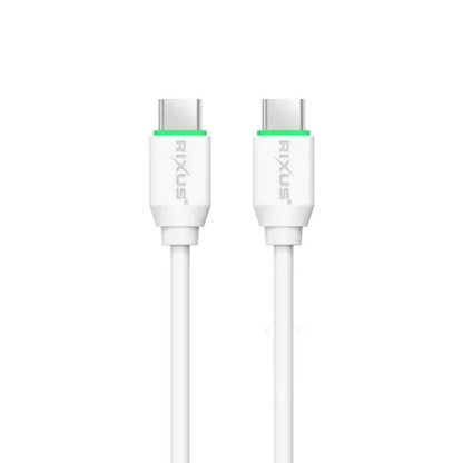 Rixus RX90CC 20W USB-C Snellader met USB-C naar USB-C Kabel (1m) – Power Adapter – Wit