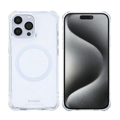 Rixus Armor-X Anti Shock Hoesje met MagSafe voor iPhone 15 Pro Max – Transparant – TPU Beschermhoes