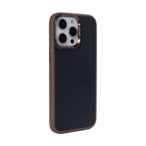 Rixus Mag Carbon – Telefoonhoesje – MagSafe Case – Carbon Design – Bruin – iPhone 14 Pro Max