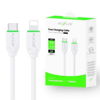 Rixus RX2022 USB-C naar Lightning Kabel 1m – Snelle Oplading & Gegevensoverdracht