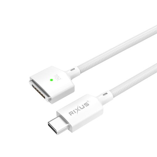 Rixus RXUC140 USB-C naar MagSafe 3 Kabel 140W – Snelladen – Wit