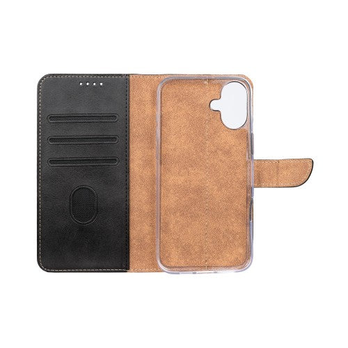 Rixus Bookcase – Telefoonhoesje – Wallet Case – Kunstleer – Zwart – iPhone 16 Plus