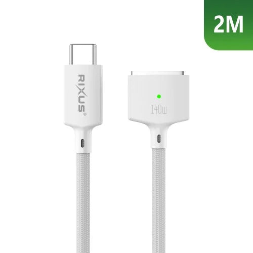 Rixus RXUC140 USB-C to MagSafe 3 Cable 140W – Fast Charging – White