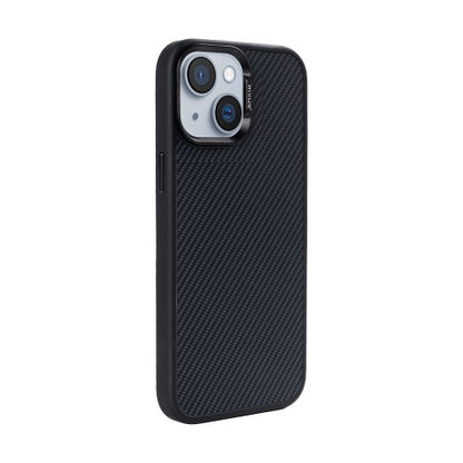 Rixus Mag Carbon – Telefoonhoesje – MagSafe Case – Carbon Design – Titanium Zwart – iPhone 15 Plus