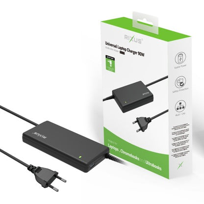 Rixus RXLC09 90W 19V Universele Laptop Oplader – Inclusief Plug Tips – Zwart